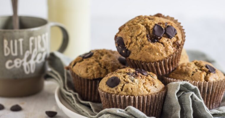 Muffin alla Banana e Gocce di Cioccolato